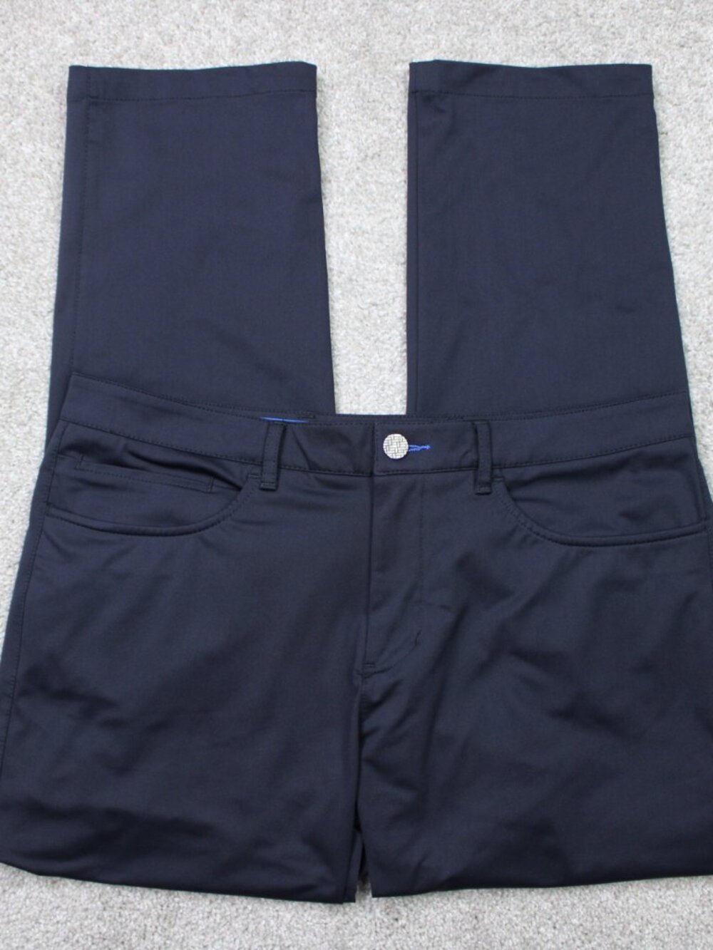 Twillory Pants Mens 34x28 Blue Performance Fabric Tailored Fit Flat Front Poly